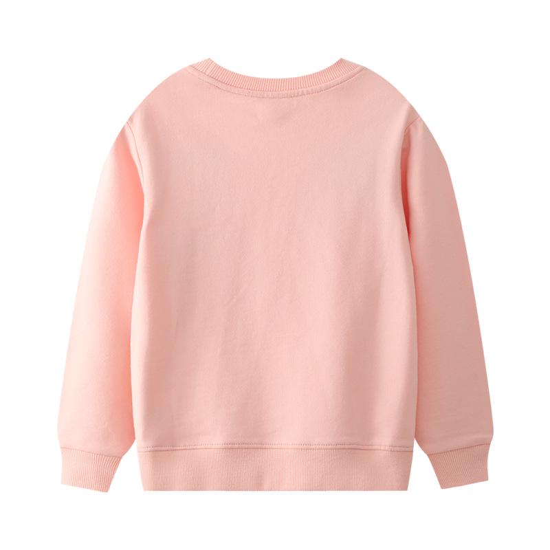 2024 Весна Хлопковый Свитшот для Девочек с Мультяшным Рисунком - Круглый Вырез