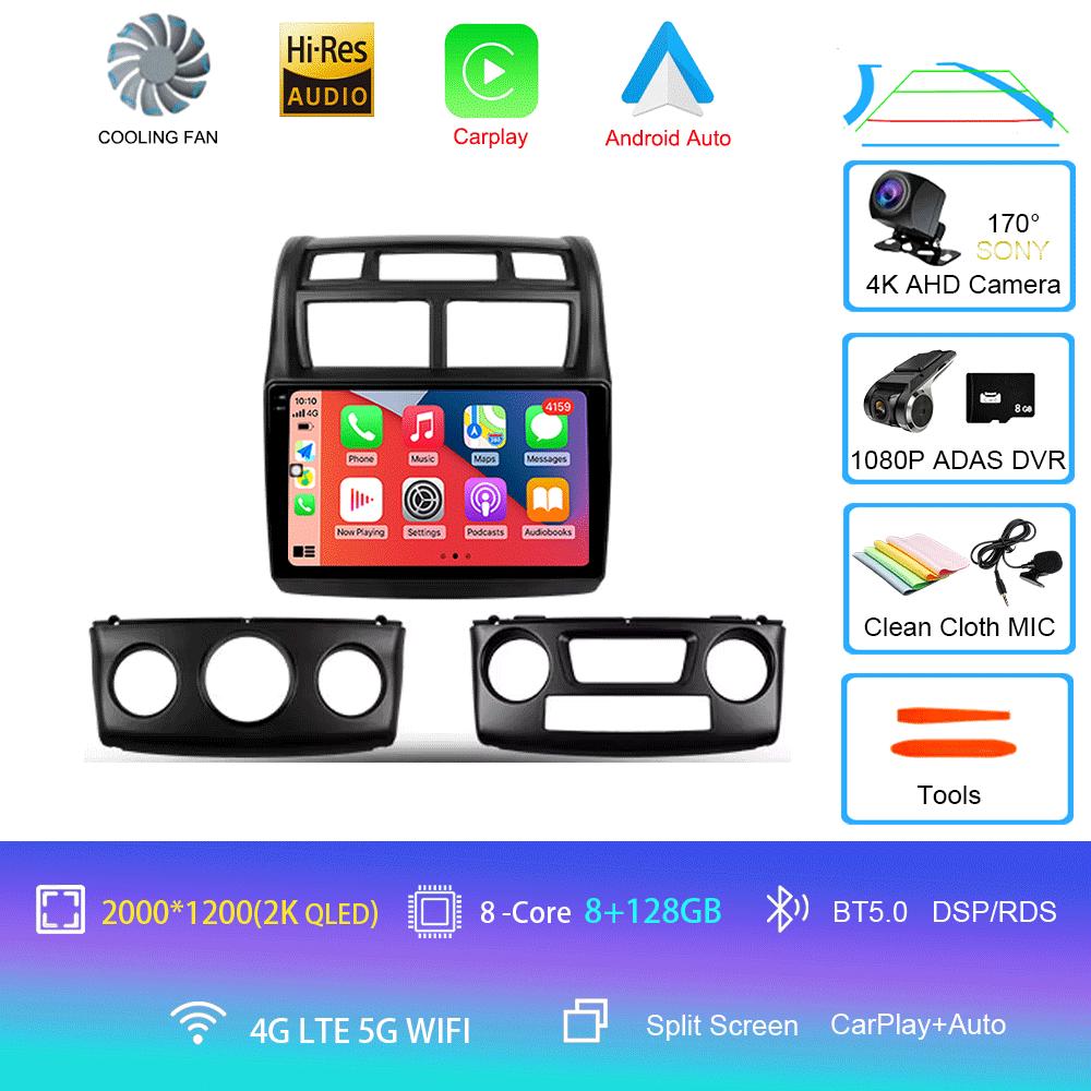 Автомобильное радио Android 14 для Kia Sportage 2 2004 2005 2006 2007-2010 Навигация GPS Мультимедиа Видеоплеер Стерео беспроводной Carplay