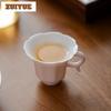 2pc/lot Creative Grape Purple Glaze Handle Teacup Luxury Tea Bowl Tea Cup Set Meditation Cup Jianzhan Flower Tea Teaware 40ml