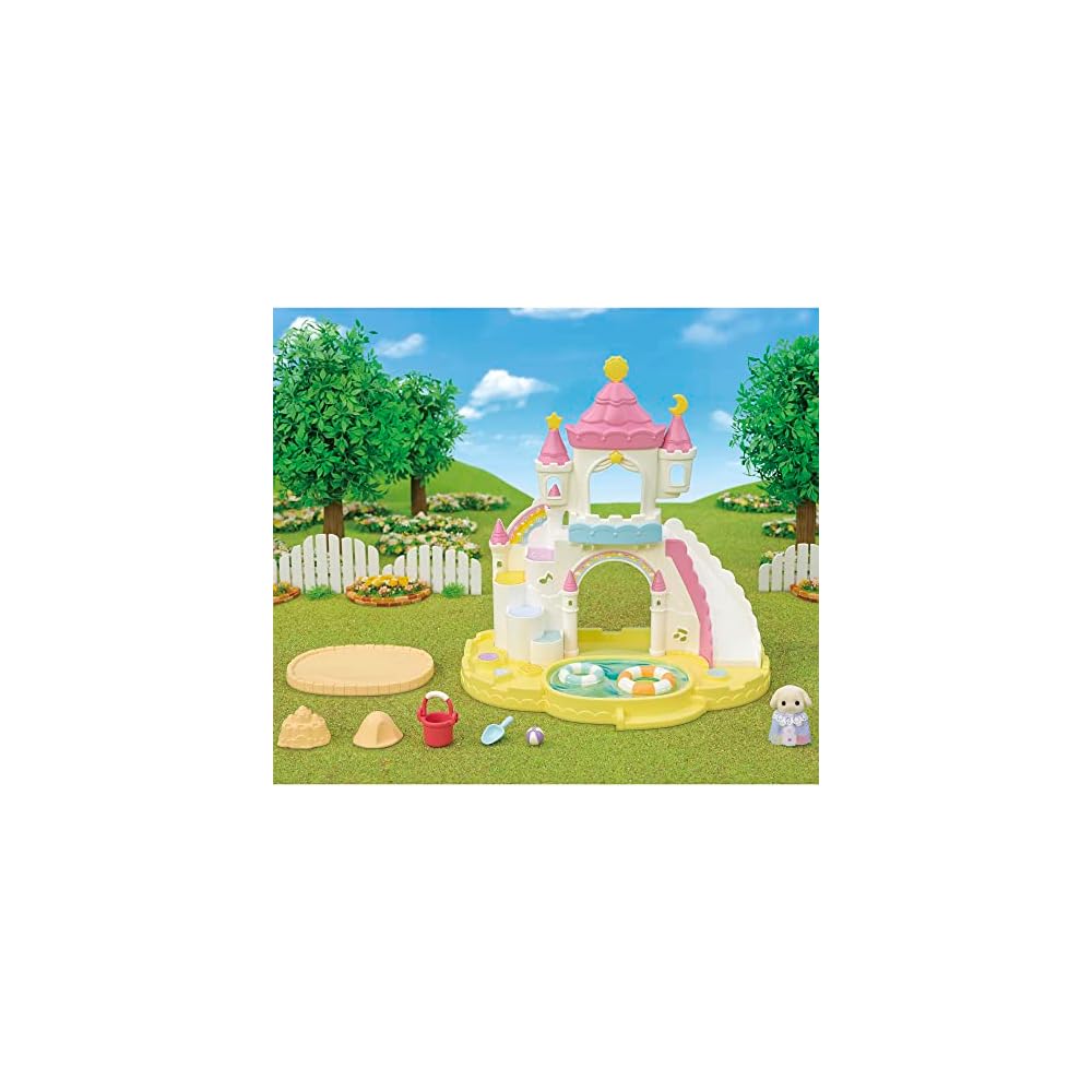 EPOCH Sylvanian Families Playground Equipment Castle Sandpit Pool Set S-72 ST Mark Certified Toy Dollhouse for Ages 3 and Up