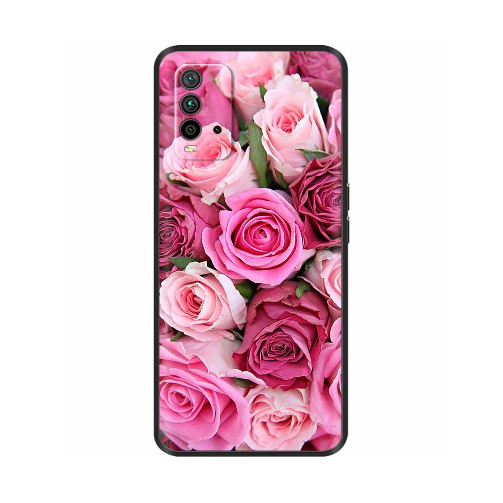 For Redmi 9T Case Silicone Back Cover Phone Case for Xiaomi Redmi 9T Redmi9t 9 T Soft Cases Fundas Para Bumper Coque Cat Flower