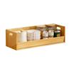 Винтажная деревянная полка для хранения Настольный компактный держатель для CD с ручками Штабелируемая бамбуковая витрина для кассет, лент, баночек со специями, кружек