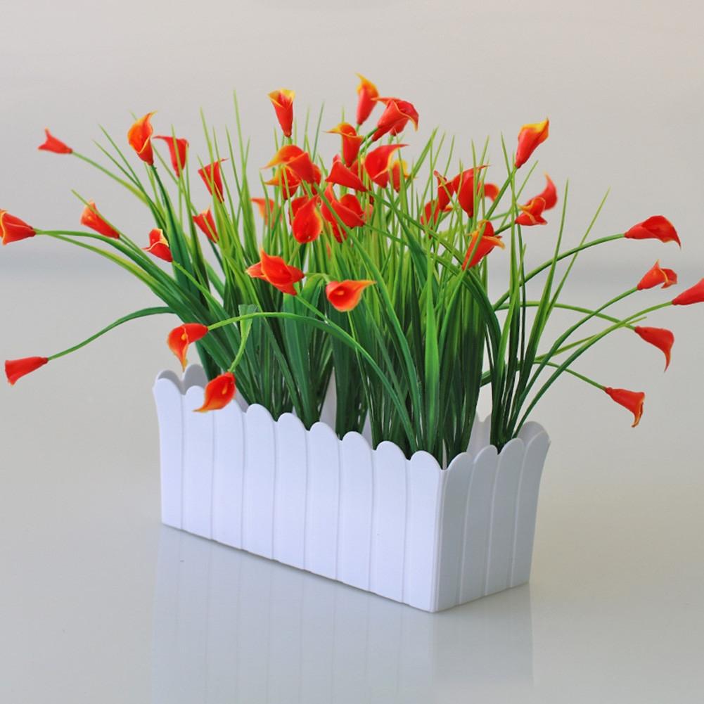 Искусственные растения с горшками Поддельные цветы для домашнего садового декора на открытом воздухе