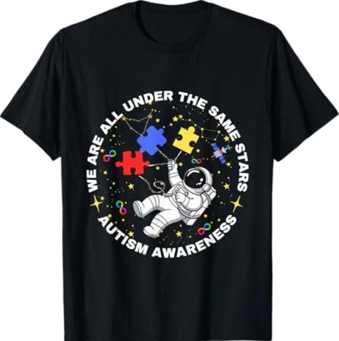 Autism We Are All Under The Same Stars Space Astronaut T-Shirt