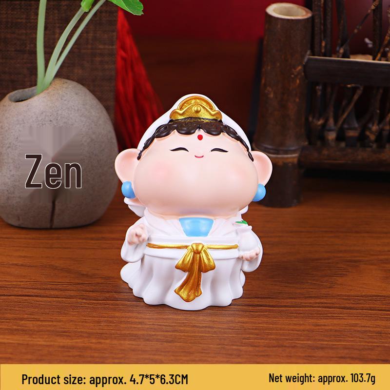 Five-Way God of Wealth Car Console Resin Ornament - Birthday Gift for Friends