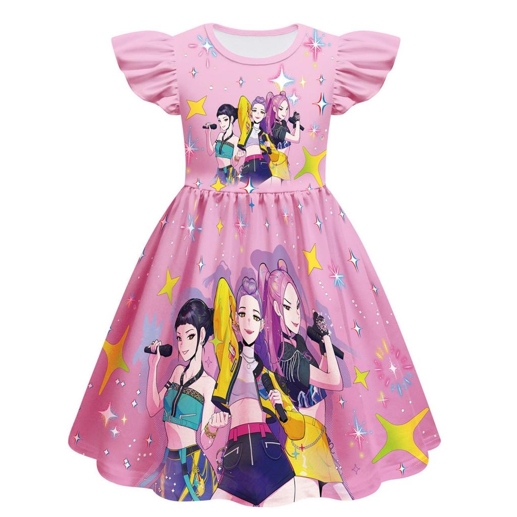 Girls Witch Girls Flying Sleeves Children's Dress Children's A-line Skirt