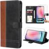 Case for Samsung Galaxy A24 with 2 Tempered Glasses, Two-Tone Brown Synthetic Leather