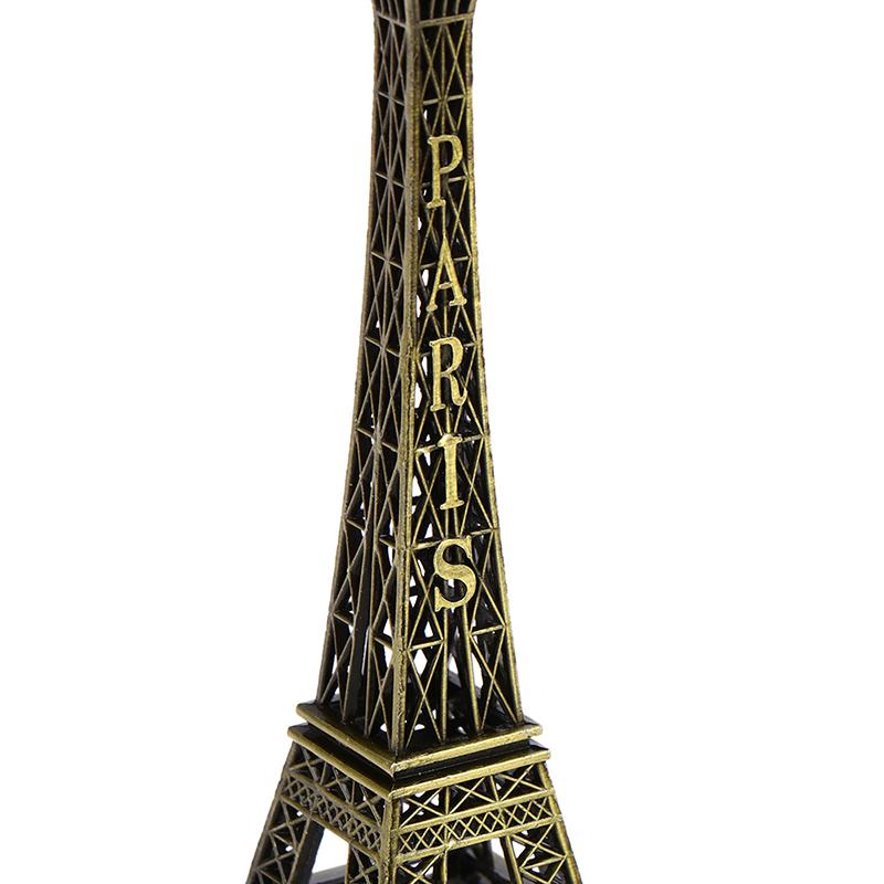 Retro Paris Eiffel Tower Model Home Desk Bronze Metal Statue Figurine Decor