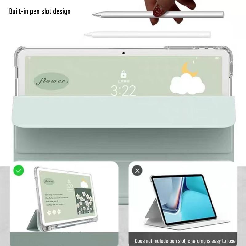 Силиконовый чехол для Apple iPad 10 (2022) - 10,95" Ударопрочный, Матовый прозрачный с держателем для стилуса