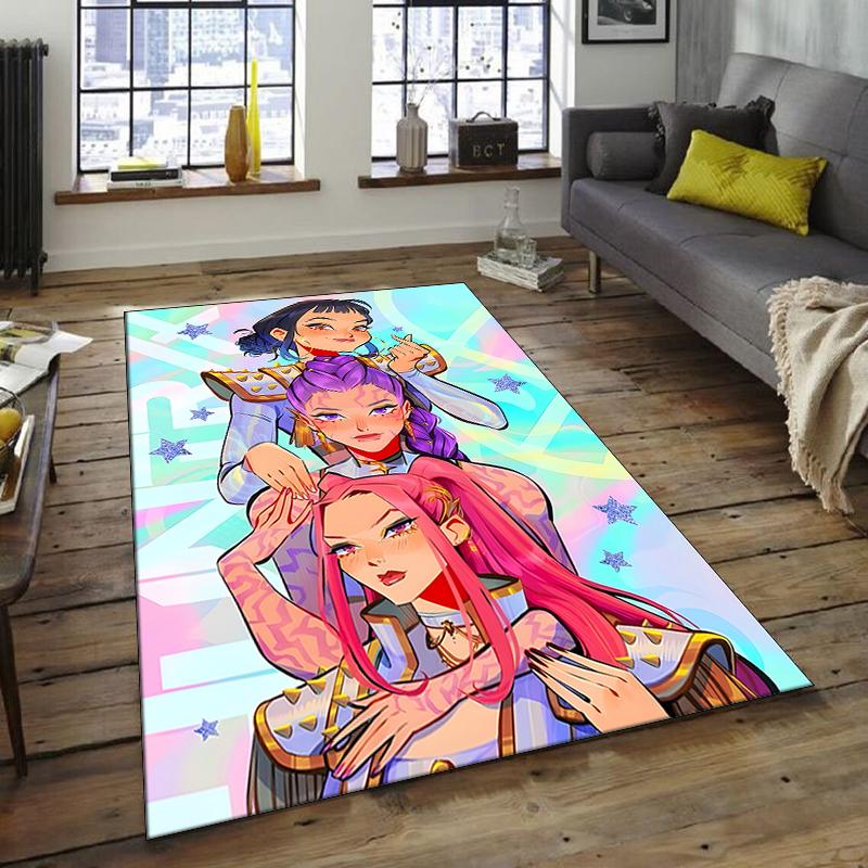 1pc KPop Demon Hunters160 Design Area Rug - Non-Slip, Soft & Cozy Floor Mat for Living Room, Bedroom, Office - Indoor/Outdoor Decorative Carpet