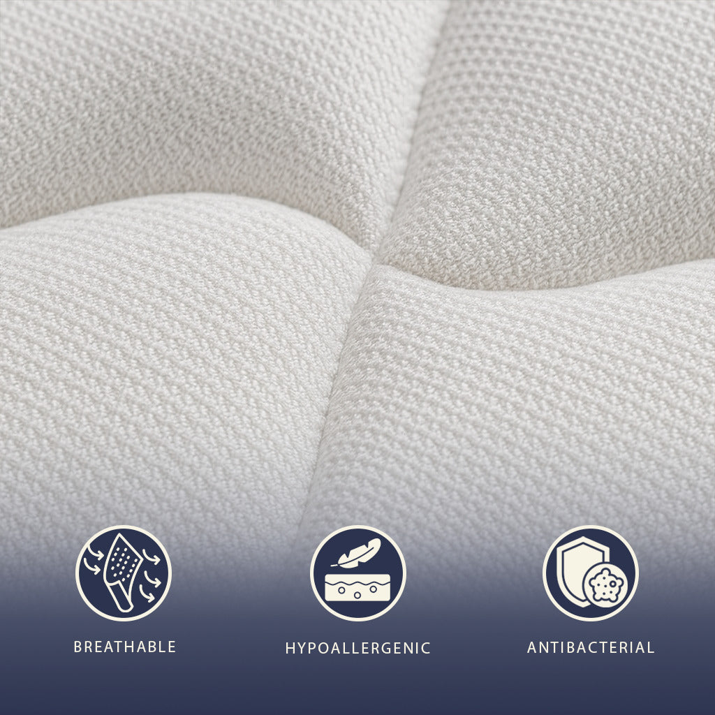 The White Stone Matelas Ignifuge en Memory Foam Hauteur 20 cm | | Revêtement Anallergique et Antibactérien