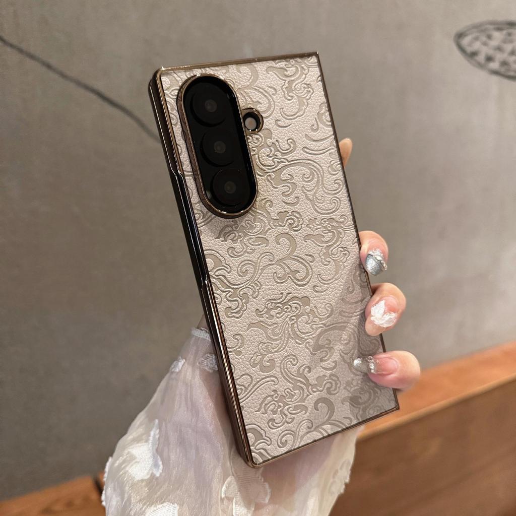 Кожаный защитный чехол с рисунком дракона и пленкой для Samsung Z-Fold7/Z-Fold6/Z-Fold5