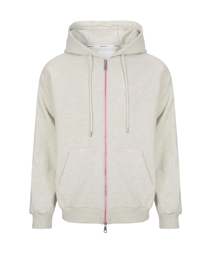 Kandini Grey (Oatmeal) Stitch Zip-Up Hoodie (Unisex)