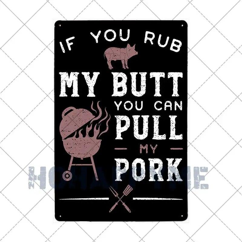 Barbecue Food Hot Dog BBQ Signs Retro Metal Plaque Cafe Bar Pub Signboard Wall Decorative Posters Plate Home Decor 20X30CM