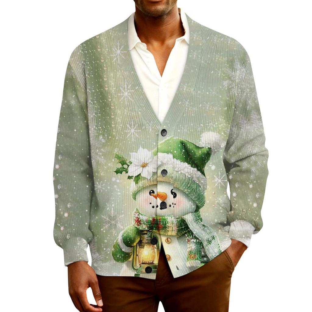 Мужской кардиган с длинным рукавом, рубчатой вязки