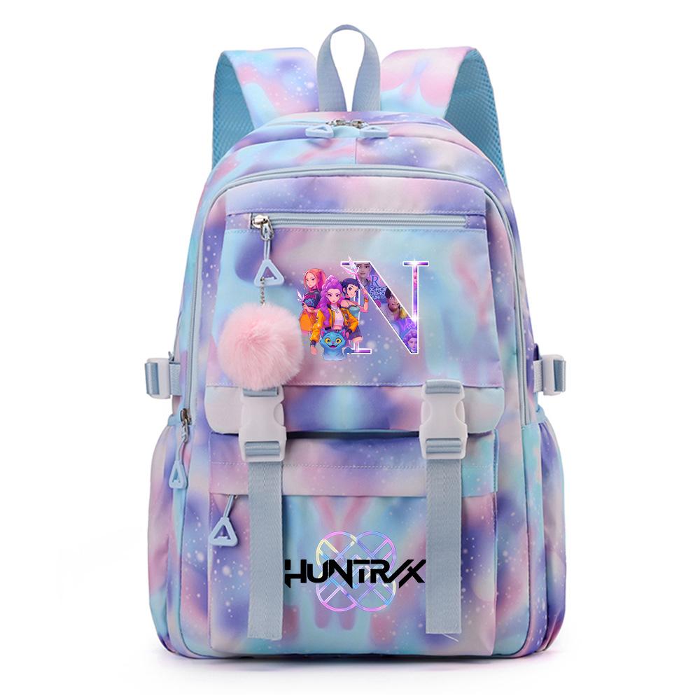 Anime 26 English Letters Printed Large Capacity Waterproof Backpack Teenger Student Girl Boy Schoolbag Bookbag Women waterproof Travel Bag