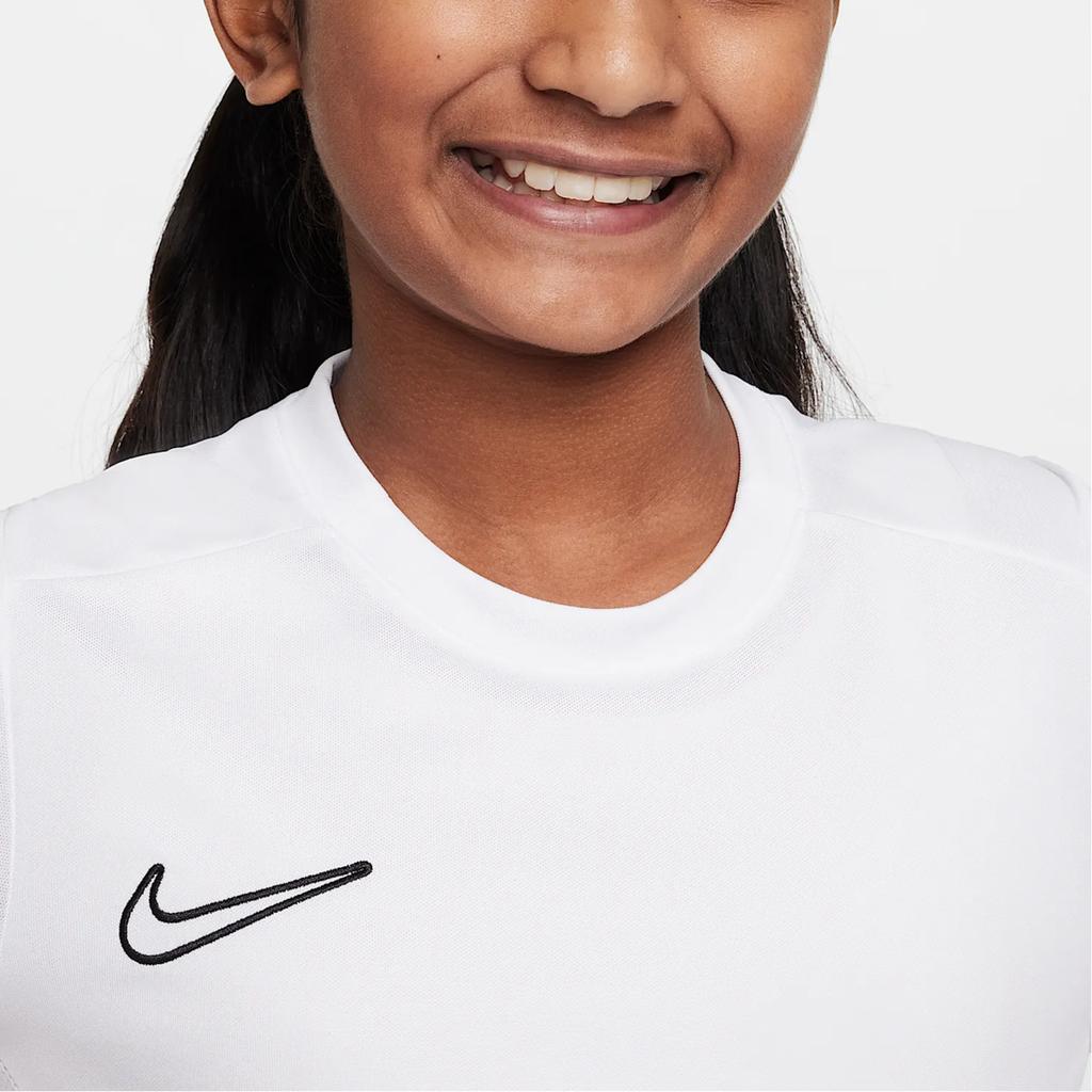 Nike Футболка Dri-Fit Academy Устойчивые материалы Влагоотводящая Удобная Дышащая С коротким рукавом Детские топы Белый Черный HJ3716-100
