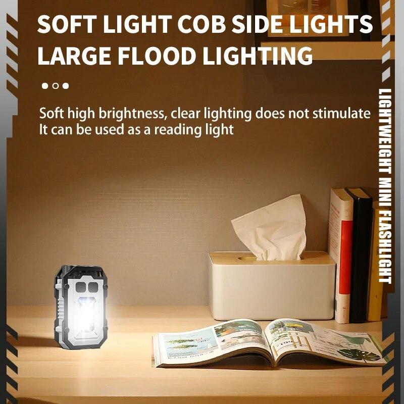 Супер яркий мощный карманный фонарик светодиодный многофункциональный Linterna Magnetic COB LED EDC мини-фонарик-брелок перезаряжаемый