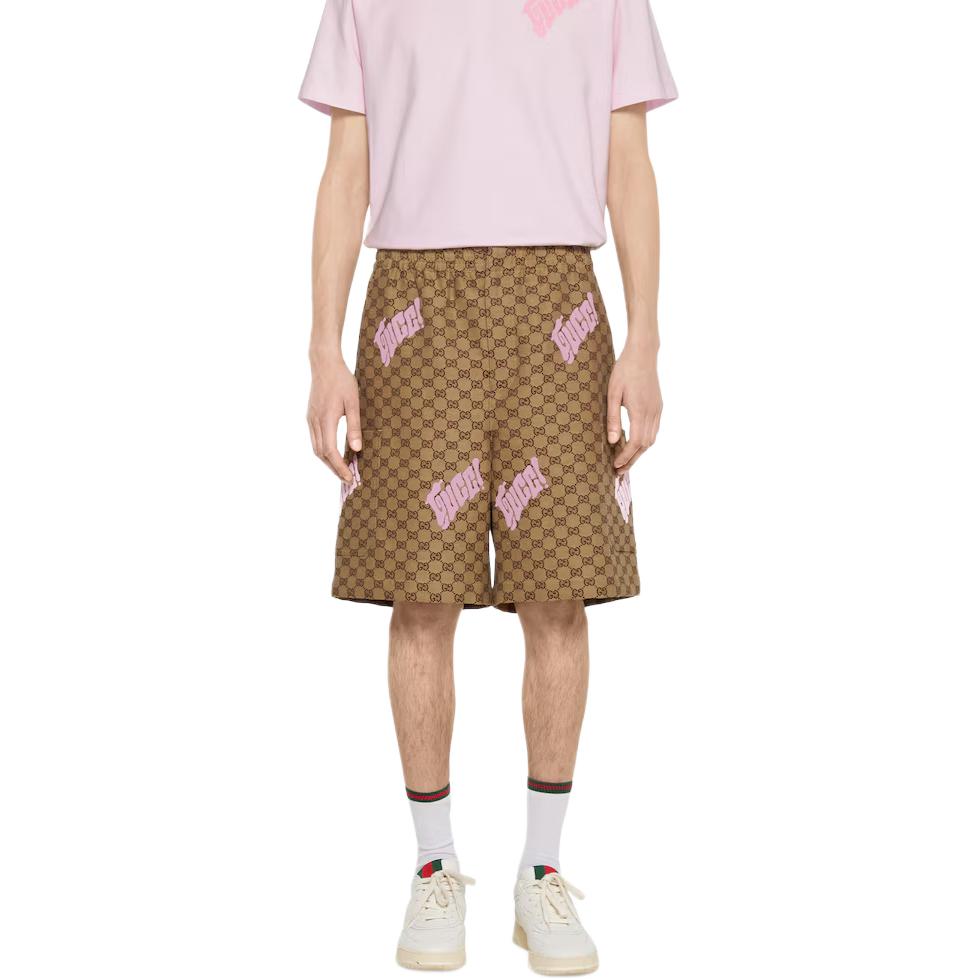 GUCCI Embroidered Canvas Linen Blend Shorts 837917-ZAM7G-2580