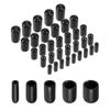 50pcs 3mm~9.5mm Screw Thread Protectors Black Rubber End Caps Split Resistant Screws
