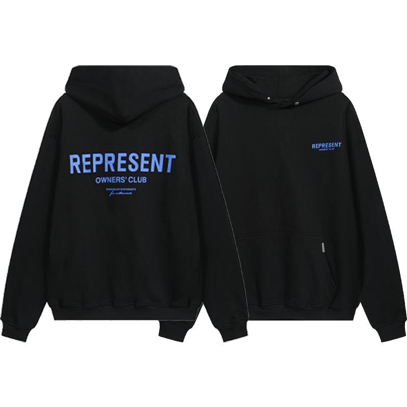 European and American cross-border REPRESENT classic slogan letter printing men's loose hooded sweater women's hoodie tide