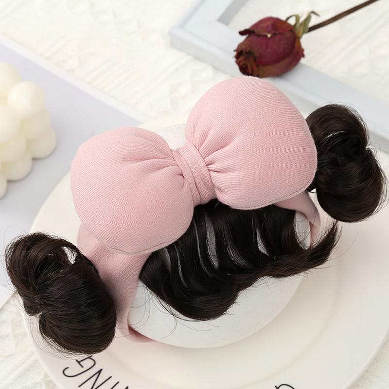 Модный милый детский парик для волос, повязка на голову для детей, бант для девочек, повязка на голову для новорожденных, парик для малышей, шапка, накладка для волос, головной убор для косплея