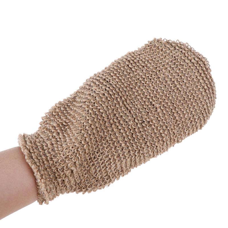 1PC Portable Scrubber Washcloths Bathing Glove Massage Universal Natural Fiber Bath Exfoliating Glove