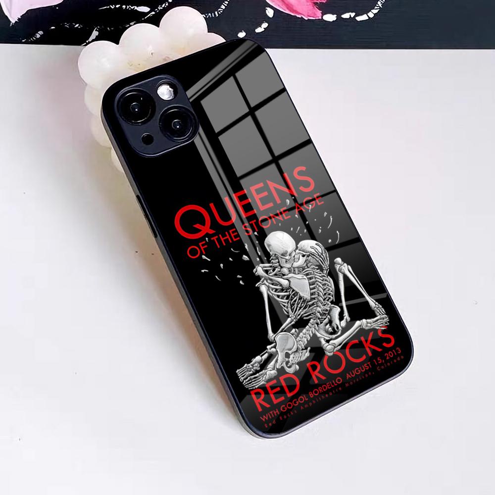 Queens Of The Stone Age Phone Case For IPhone 17 Pro Max 16 15 14 Pro Max 13 11 X Xs Xr 8 7Plus Glass Cover