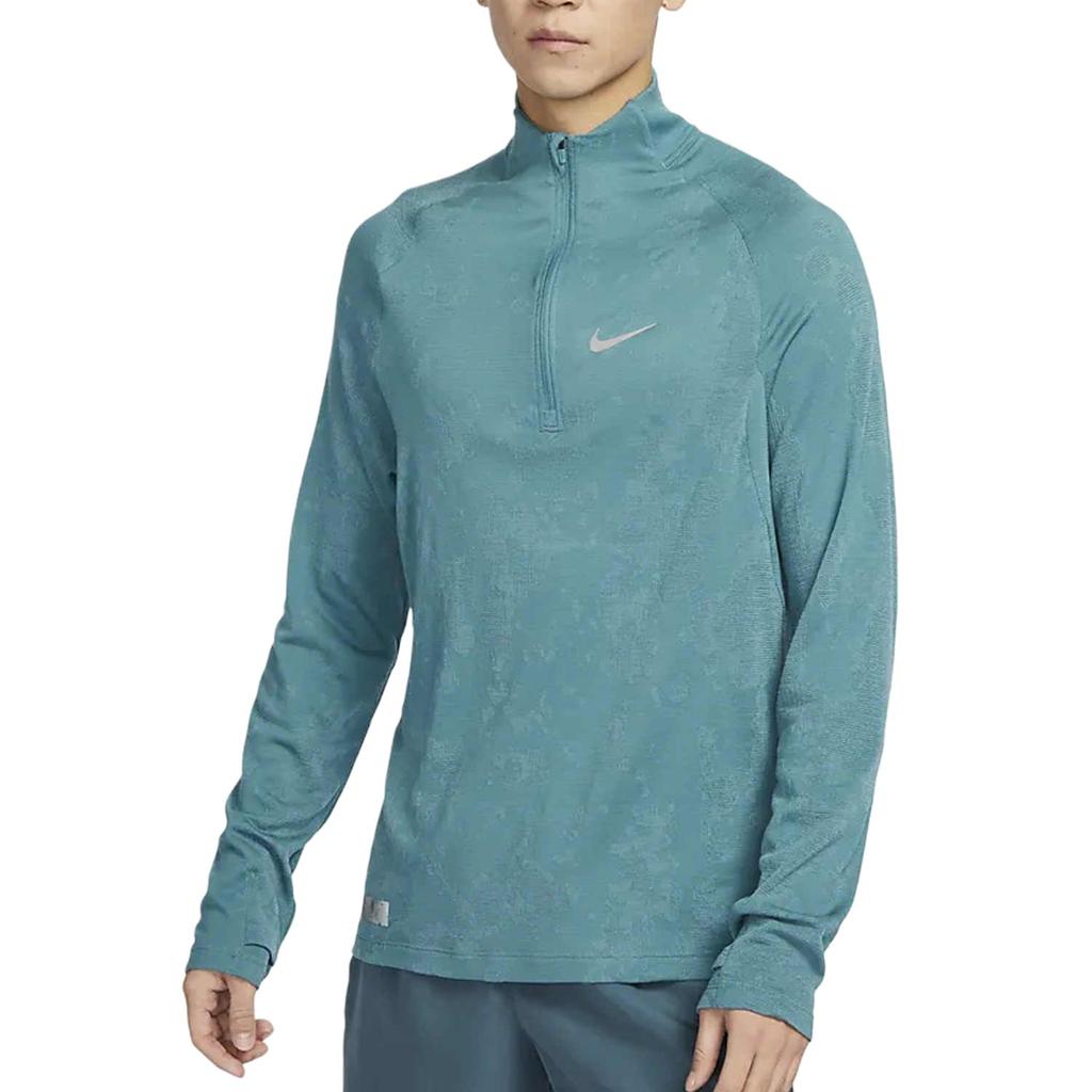 Nike Мужская беговая майка Therma-FIT ADV Run Division с полумолнией и воротником-стойкой, с длинным рукавом, цвет Mineral-Teal DV9288-379