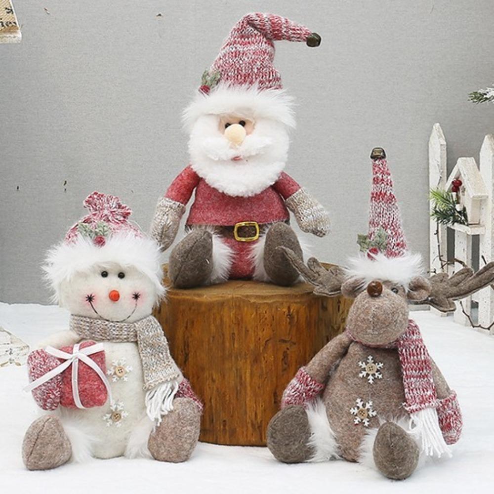 Elk Deer Santa Claus Doll Decor Red Merry Christmas Decorations Party Festival Favors