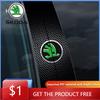 Car Sticker 2Pcs Car Emblem Center Pillar Sticker Anti-scratch Protective Film For Yeti Kamiq Kodiaq Karoq Octavia Fabia R