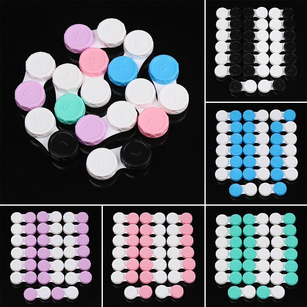 20 PCS Kit Portable Eye Glass Mini Travel Glasses Holder Candy Color Contact Lens Case Soaking Box