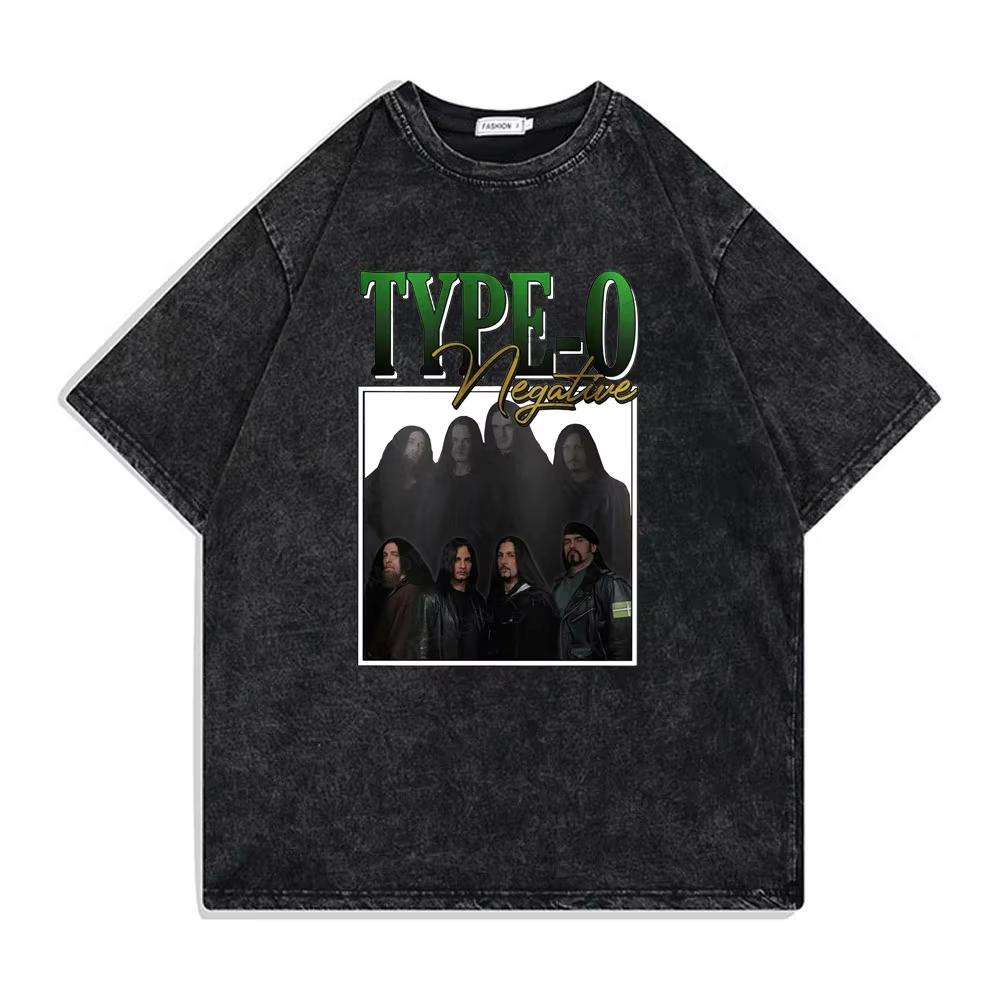 Рок-группа Type O Negative Suspended In Dusk Streetwear Washed Vintage Tshirt Oversize Tee Men women Casual Top