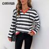 Women's New Casual Spring and Autumn Printing Stripes Thin Section Hooded Sweatshirt