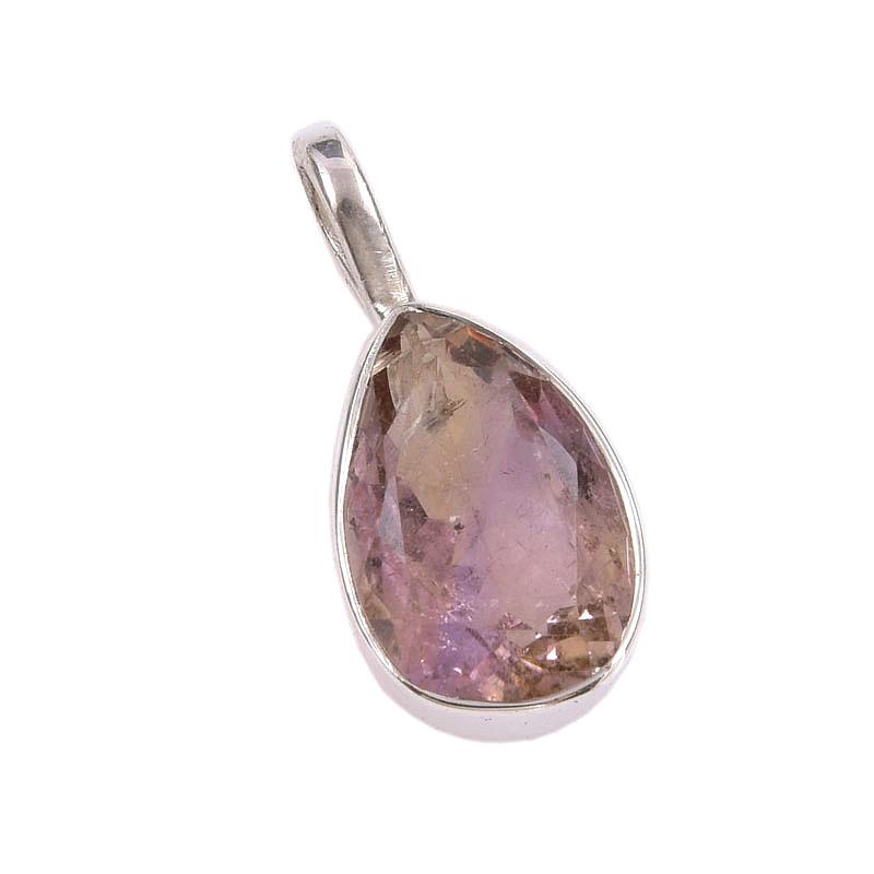 Natural Ametrine Gemstone Handmade 925 Solid Sterling Silver Pendant 1" Y4n54