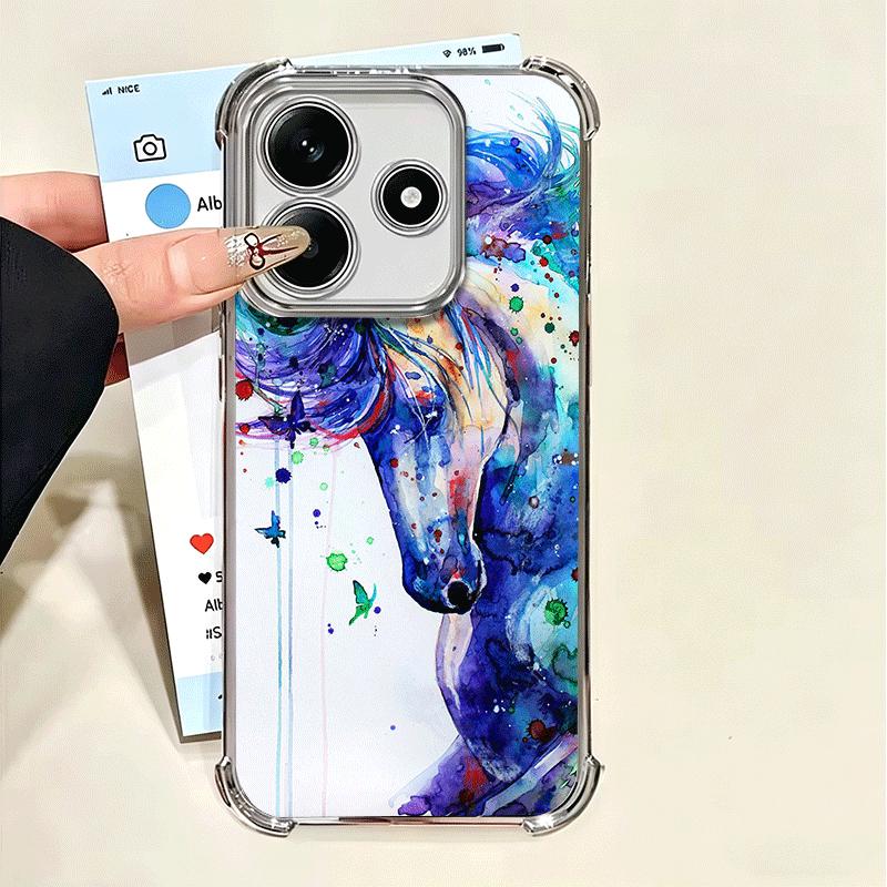 Масляная живопись Лошадь Покрытие Чехол для телефона Для Xiaomi Poco X5 X6 X7 X8 Pro Max F8 Ultra F7 M8 M7 M5S Redmi 15C 15 14C 13C 13 X3 12C F