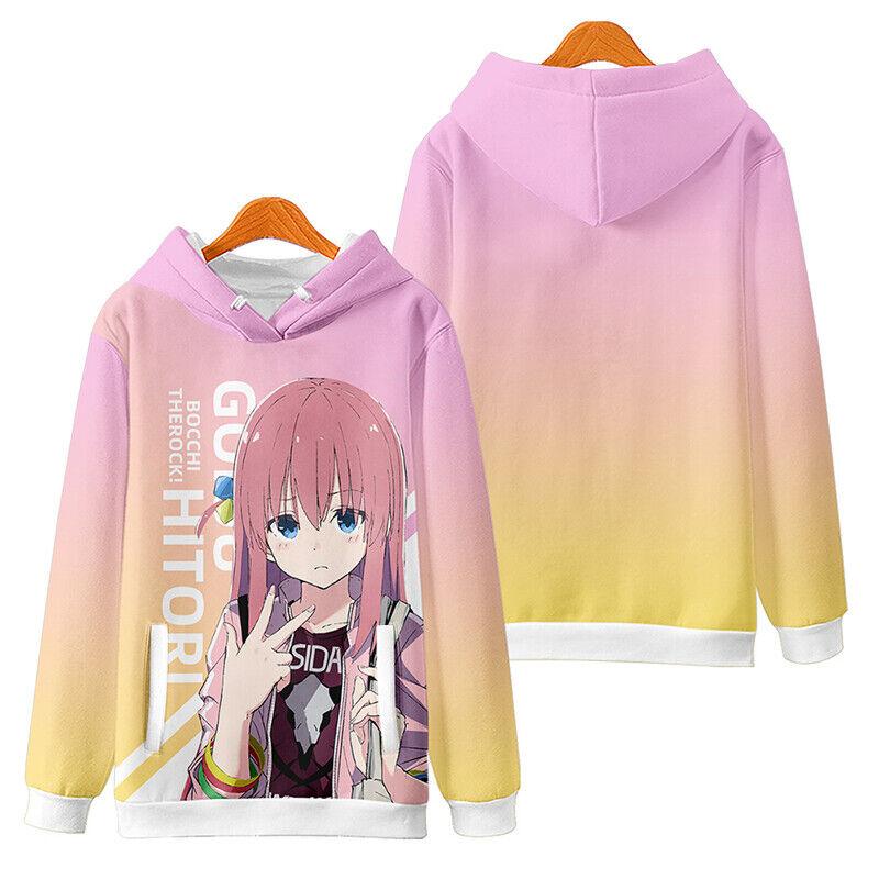 Осень Аниме Bocchi The Rock 3D Print Hoodies Мужчины Женщины Мода Повседневные Толстовки Большие Толстовки С Капюшоном Пуловеры Спортивный Костюм Одежда
