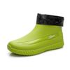 Сапоги мужские короткие флисовые универсальные на плоской подошве с мягкой подошвой короткие сапоги-трубы для дождя водонепроницаемая обувь для кухни на толстой подошве с противоскользящей отделкой