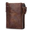 CONTACT'S Genuine Leather Vintage Wallet Men Short Coin Purse Unisex Small Wallets High Quality Designer