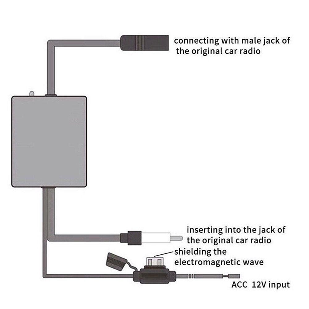 Universal FM Signal Amplifier Car Antenna Radio Booster Amp, Anti-Interference Automobile Part, Solves Weak FM Signals & Noisy