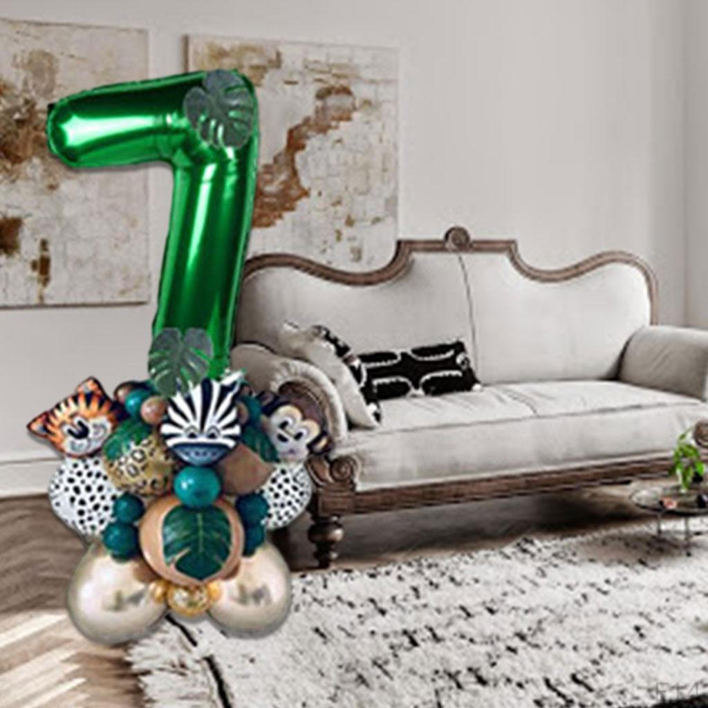 28 штук шаров с животными джунглей, декор с листьями, тематические, милые, зеленые, алюминиевые, латексные шары для