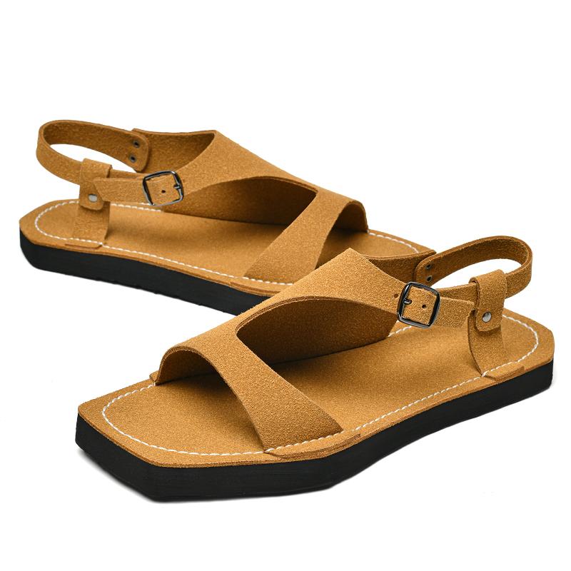 Fashion Comfortable Outdoor Sandaly Leisure Sandals New Arrival Men's Leather Sandals Stylish Summer Flats Hollow Fashion Beach Shoes