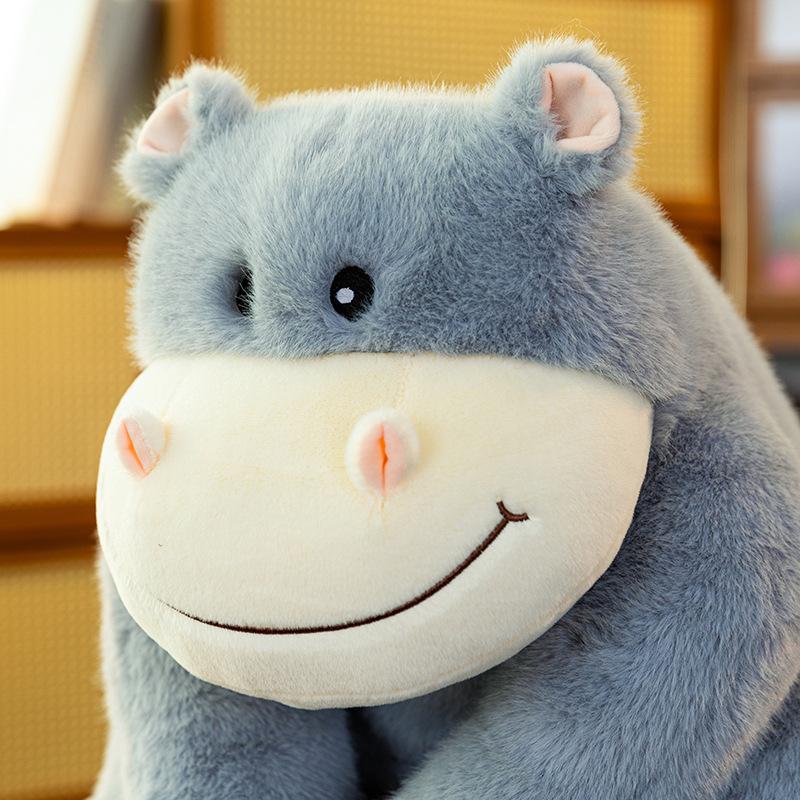 Милая Милая Игрушка Плюшевый Гиппопотам Мультяшная Сидячая Поза Лесное Животное Кукла Дети Спят с Подушкой