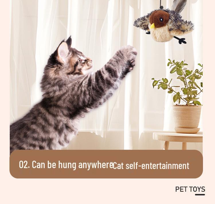 Игрушка Электрический Воробей для Кошек с Пультом Управления - Интерактивный Симулятор Крыльев для Самостоятельной Игры для Кошек