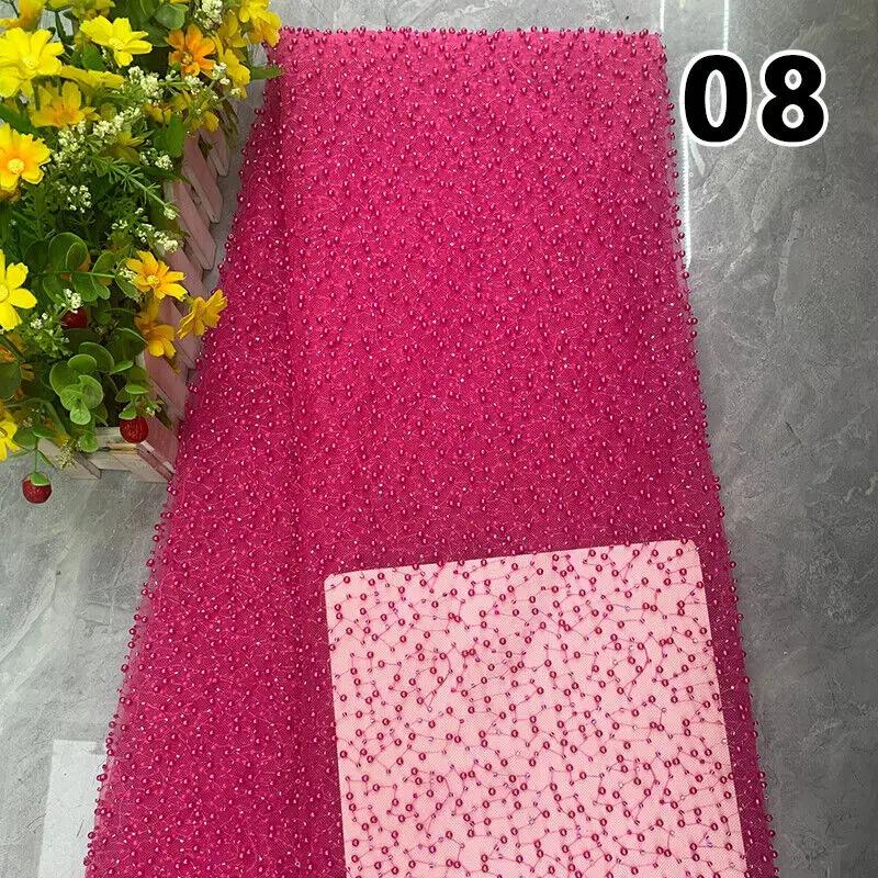 90x125 см Роскошная вышивка Жемчуг Блестки Свободные Бусины Ткань DIY Материал для Рукоделия Платье Высокое Качество Ручная Работа Жемчужные Бусины Сетка