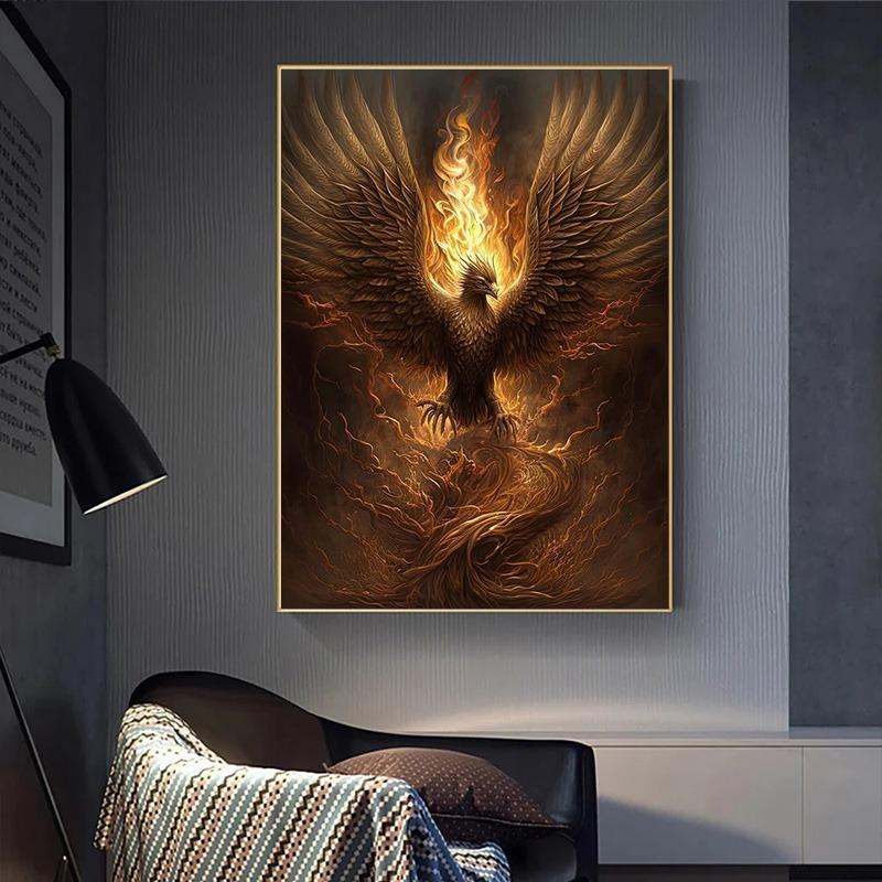 Retro Art Legends Phoenix Bird Posters Canvas Painting And Print Wall Art HD Pictures for Living Room Home Decor Frameless Gifts