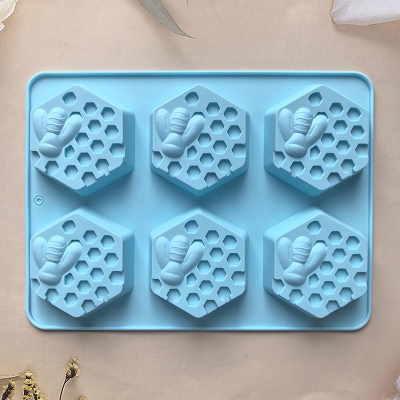 3D Bee Honeycomb Silicone Soap Mold Diy Soap Making Supplies Handmade Chocolate Cake Decoration Baking Tools