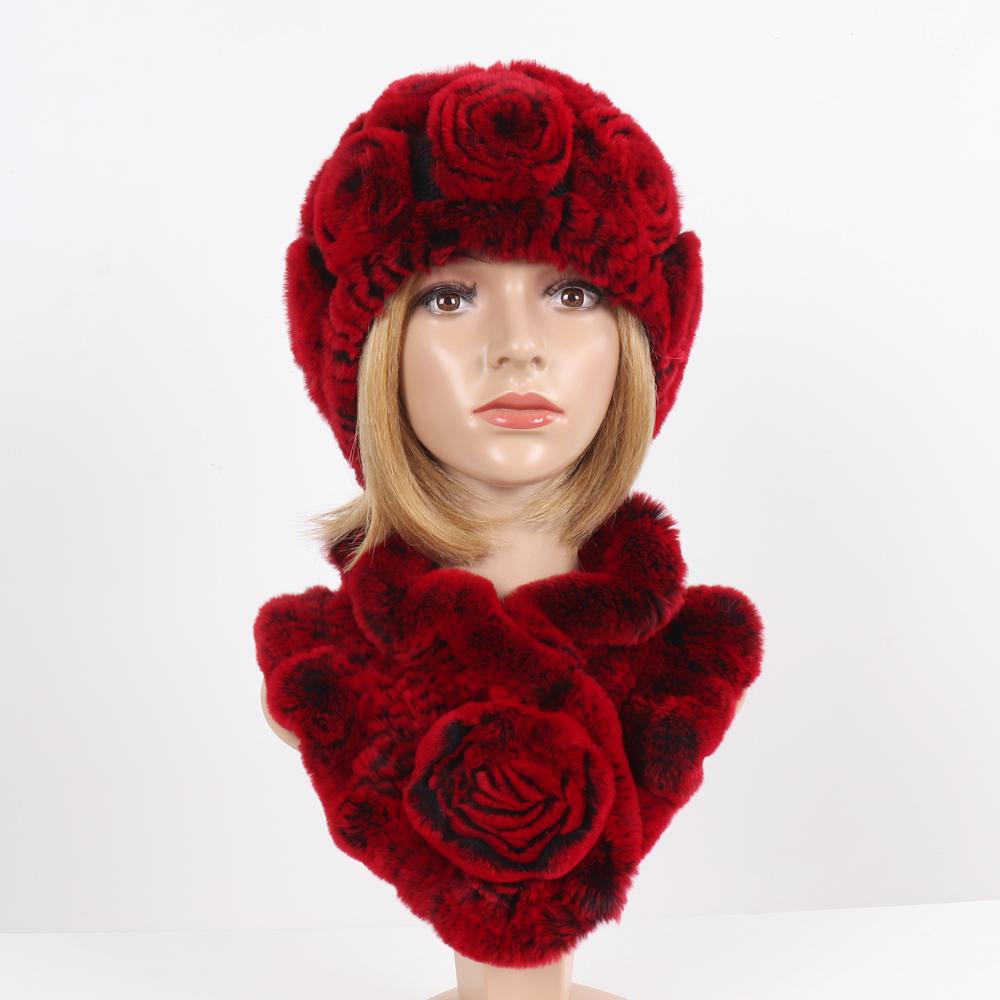 Новые женские зимние наборы шапка и шарф из натурального теплого меха кролика рекс, вязаные шапки и шарфы из натурального меха, муфта