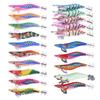20Pcs/lot Squid Lure Shrimp Jigs Wood Lure Luminous Octopus Lures 3D Eyes Cuttlefish Artificial Bait Jigging Fishing Lure