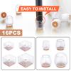 16PCS Silicone Chair Leg Protectors With Non-Slip Felt Pad Round/ Square Table Covers For Floor Protection Christmas Gift